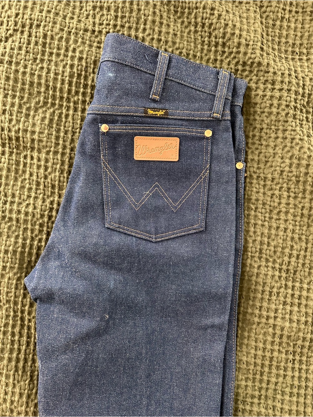 Wrangler Men’s Straight Dark Blue Denim Jeans Size 30x34